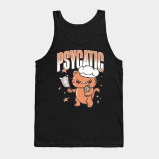 Funny Psychotic Cat Tank Top